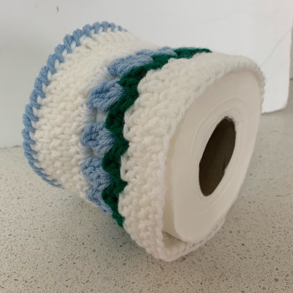 Tulip Flower Toilet Paper Tissue Cover New Light Blue with Green Leaves - Picture 5 of 15